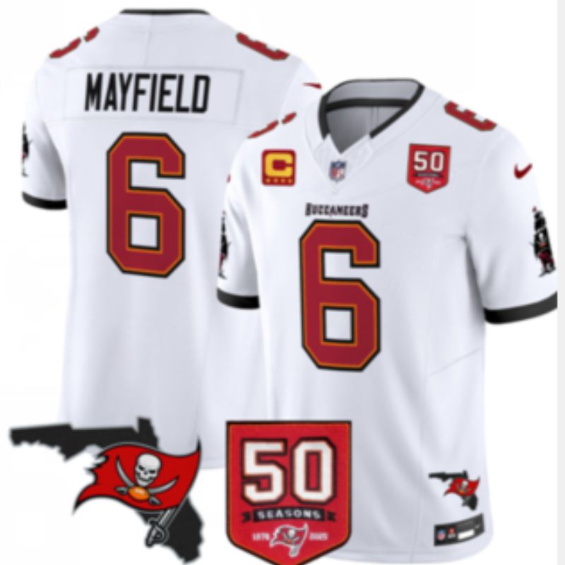 Men 2026 Nike Tampa Bay Buccaneers #6 Mayfield White 3th generation Limited NFL Jersey 03->tampa bay buccaneers->NFL Jersey
